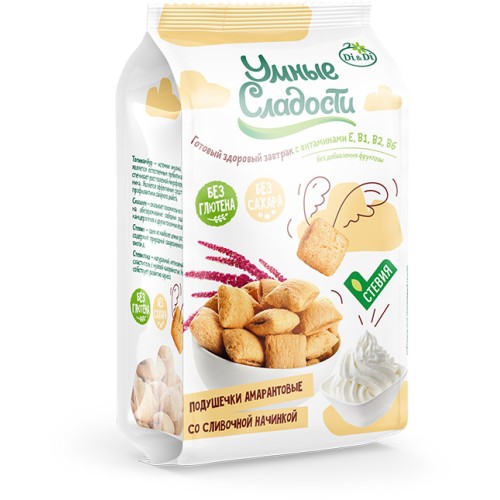 Подушечки со стевией сливочные УС 150г