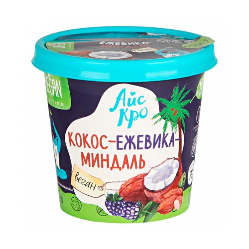 Веган мороженое Кокос-Ежевика-Миндаль