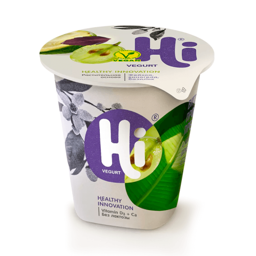 Hi-vegurt с фейхоа, виноградом и базиликом