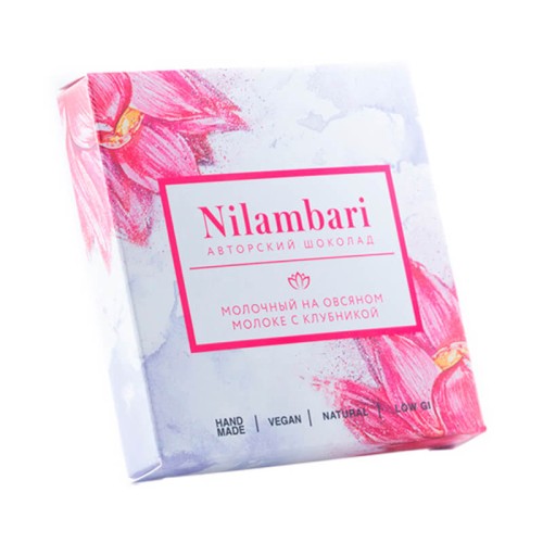 Nilambari Шоколад молочный на овсяном молоке с клубникой Nilambari Шоколад молочный на овсяном молоке с клубникой
