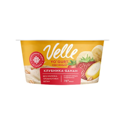 Йогурт овсяный Клубника Банан Velle