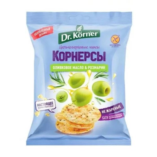 Чипсы кукурузно рисовые с оливковым масло и розмарином Dr.Korner
