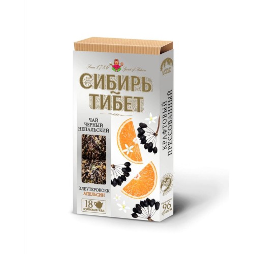 Чай Сибирь Тибет с элеутероккоком и апельсином плитка 96 г